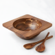Wooden Bowl with 2 Spoons